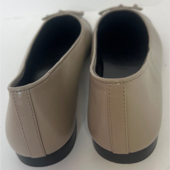 Tory Burch Cap-Toe Ballet Flats Oyster Silver Leather Womens Flats Size 11 - Picture 5 of 10